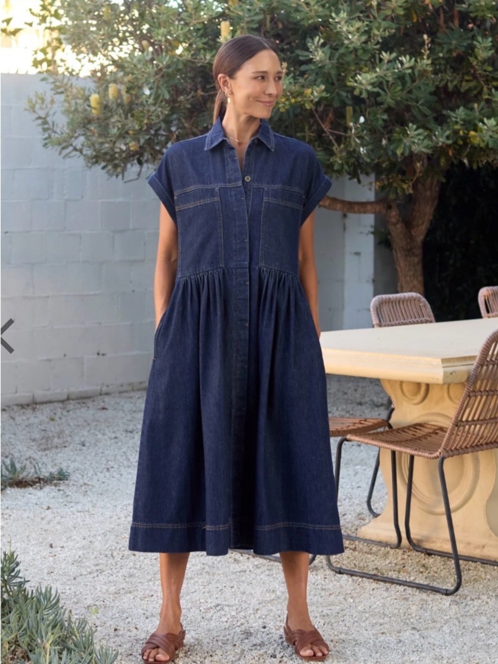 MAYE Harper Denim Midi Dress - Picture 2 of 6